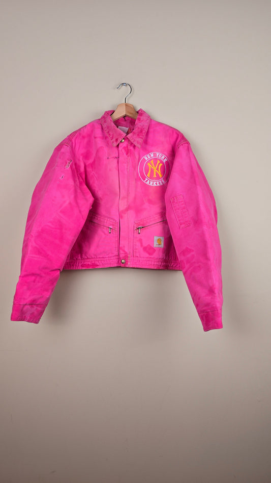 Vintage Carhartt X NY Yankees Cropped Jacket | Pink | L | J050