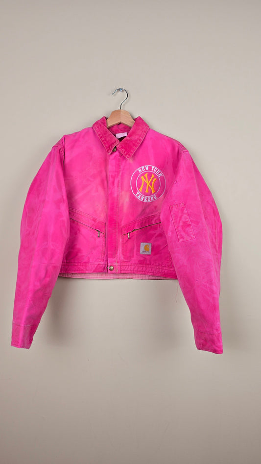 Vintage Carhartt X NY Yankees Cropped Jacket | Pink | M | J053
