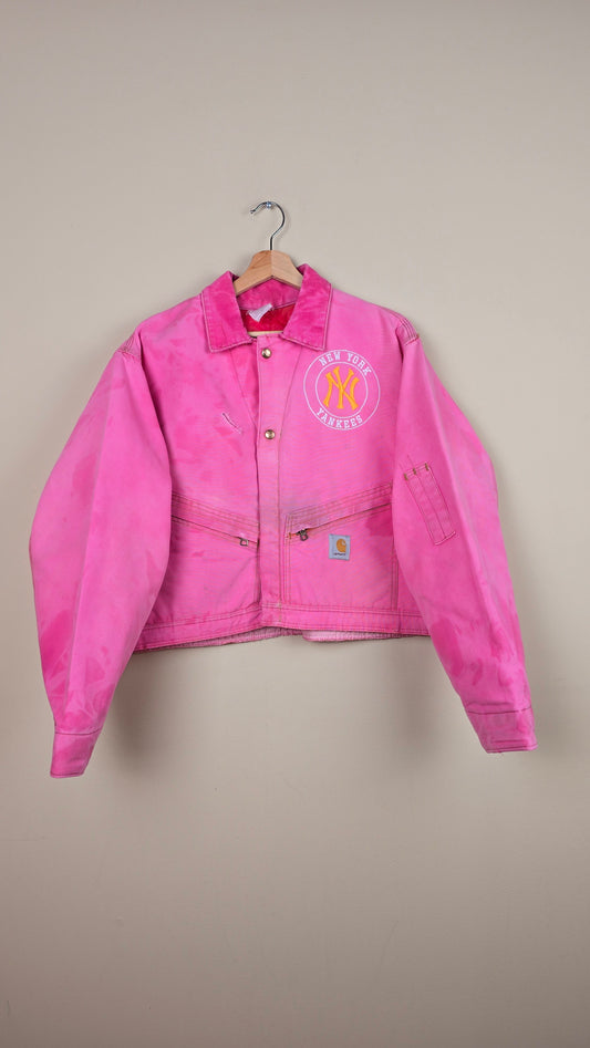 Vintage Carhartt X NY Yankees Cropped Jacket | Pink | L | J054