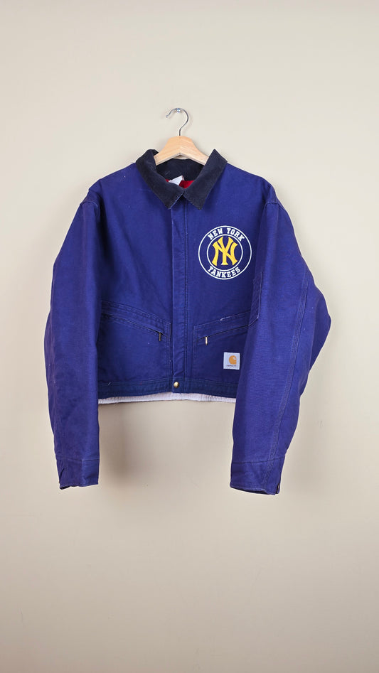 Vintage Carhartt X NY Yankees Cropped Jacket | Blue | XL | J057