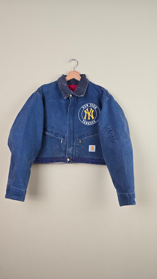 Vintage Carhartt X NY Yankees Cropped Jacket | Denim Blue | M | J058