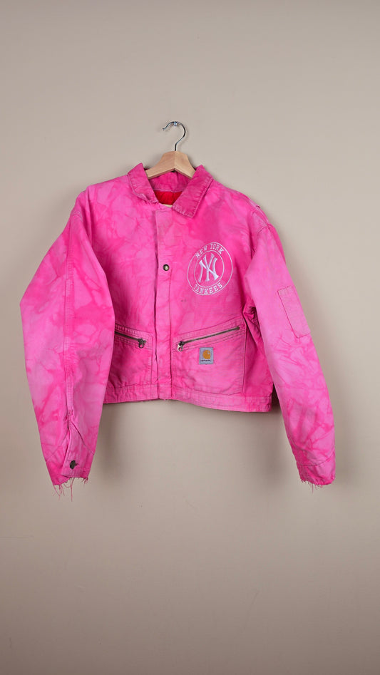 Vintage Carhartt X NY Yankees Cropped Jacket | Camo Pink | L | J060