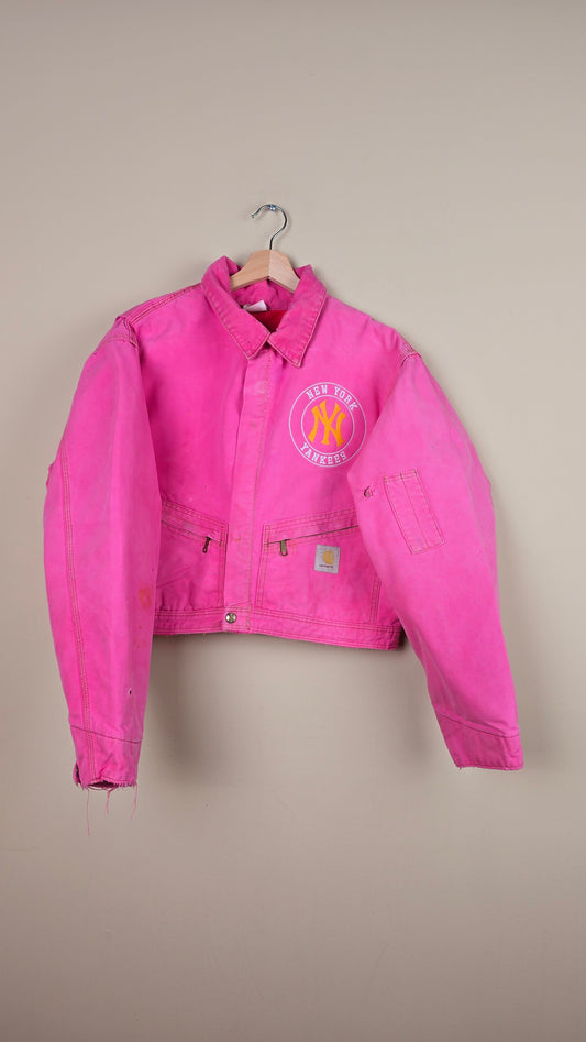 Vintage Carhartt X NY Yankees Cropped Jacket | Pink | L | J062