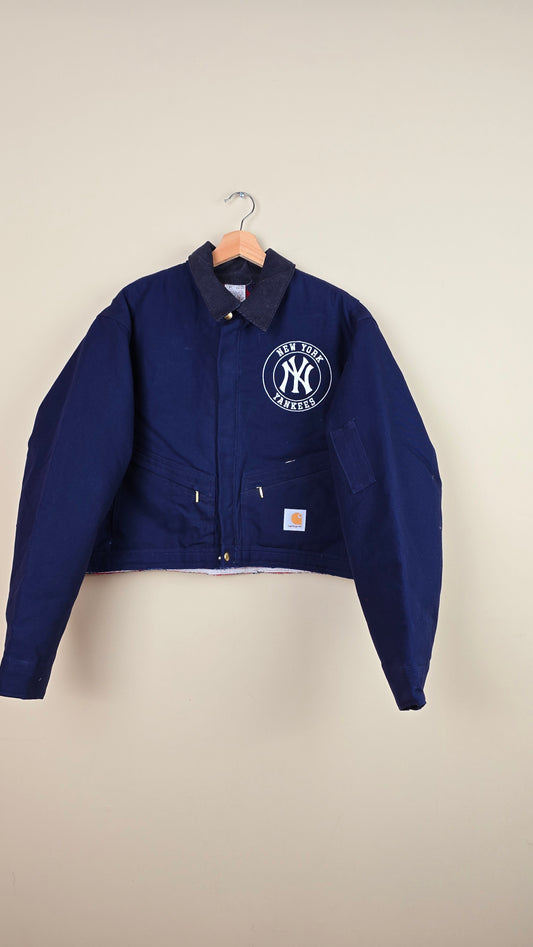 Vintage Carhartt X NY Yankees Cropped Jacket | Blue | L | J063