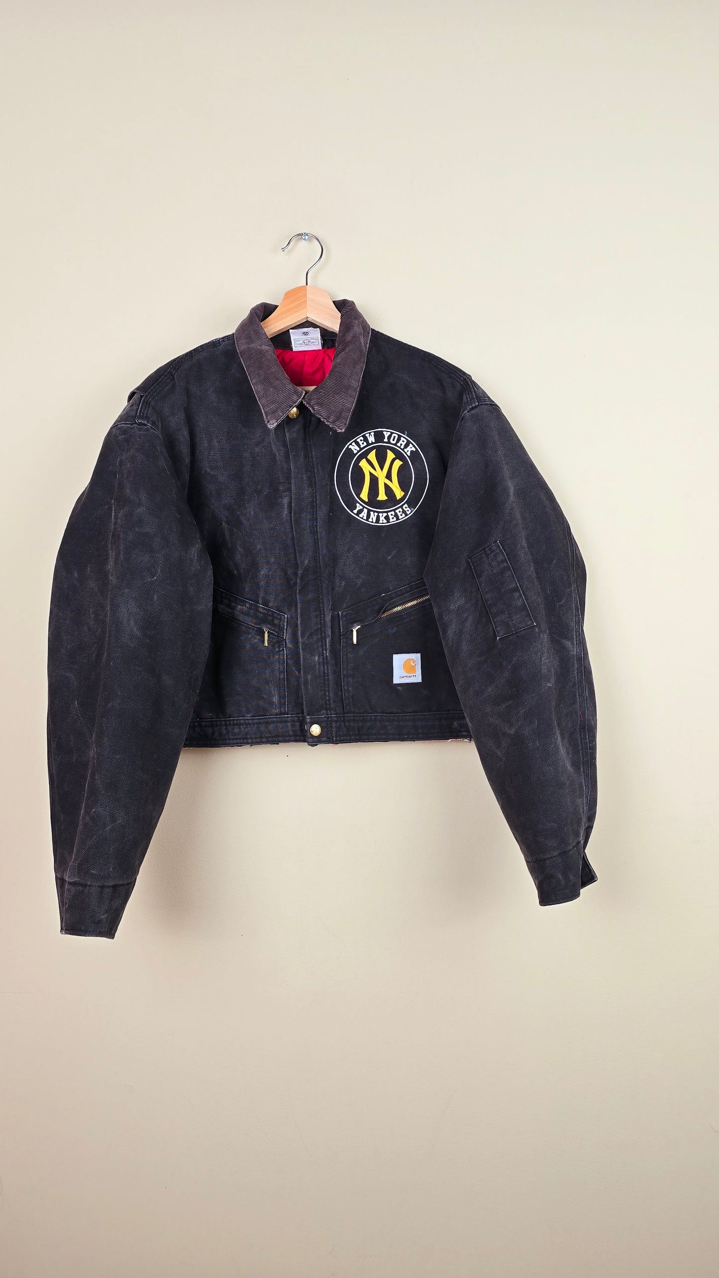 Vintage Carhartt X NY Yankees Cropped Jacket | Black | XL | J064