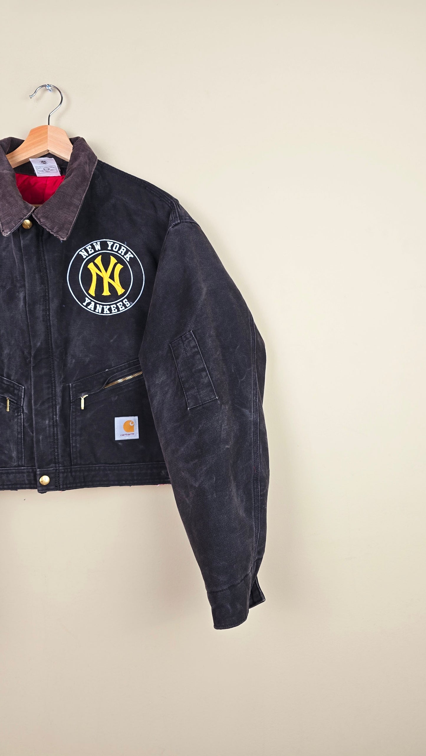 Vintage Carhartt X NY Yankees Cropped Jacket | Black | XL | J064