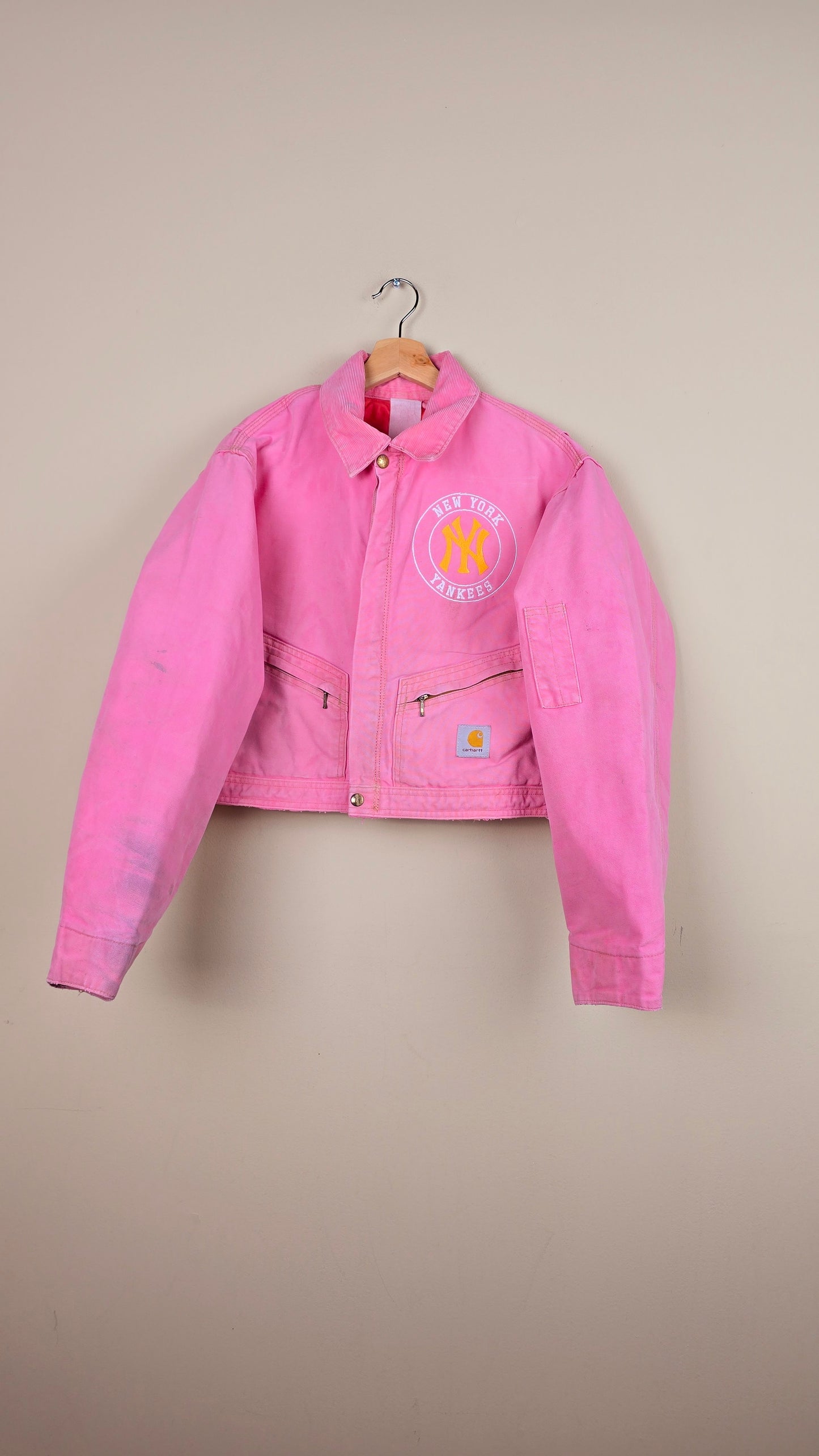 Vintage Carhartt X NY Yankees Cropped Jacket | Pink | M | J066