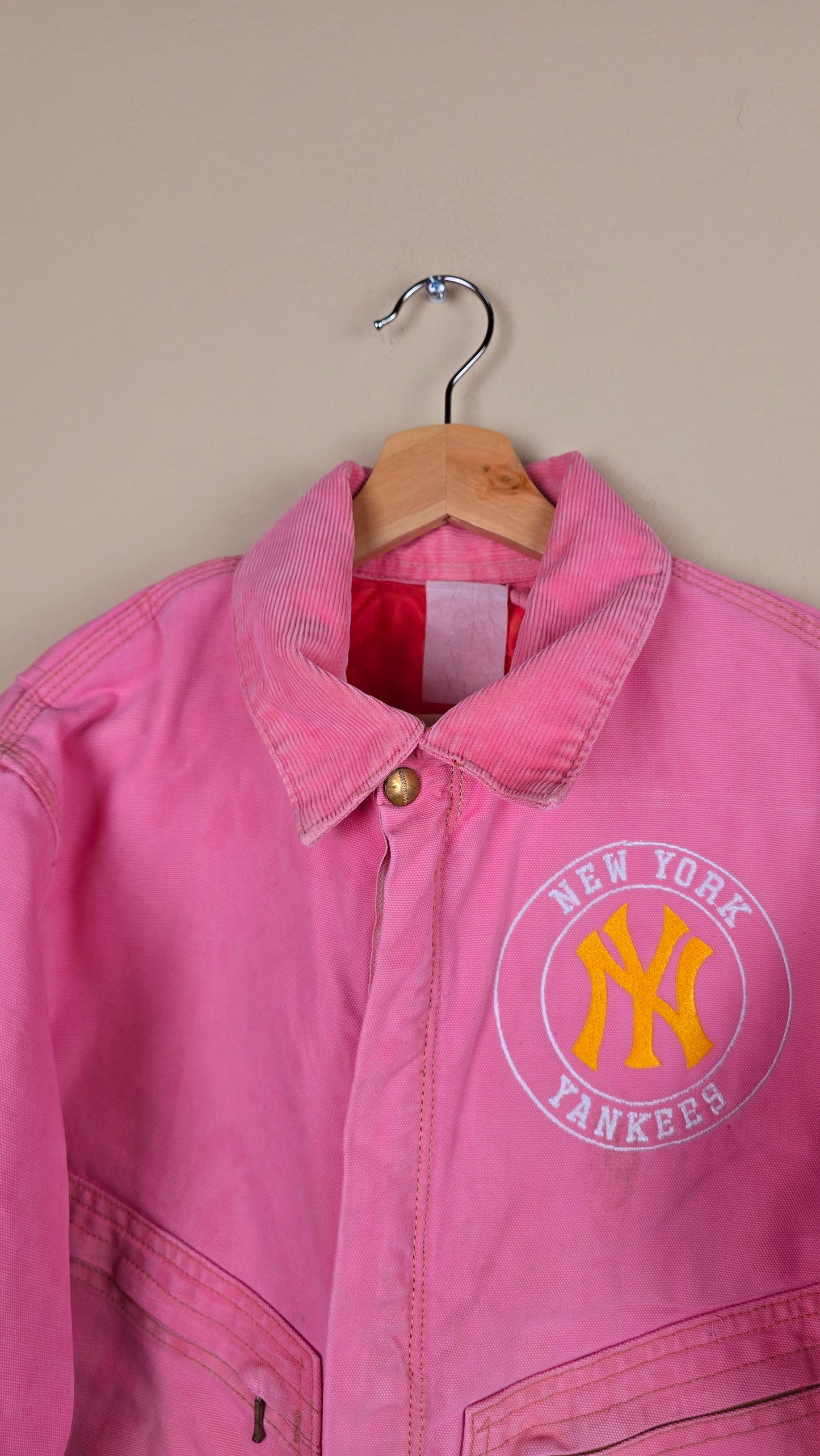 Vintage Carhartt X NY Yankees Cropped Jacket | Pink | M | J066