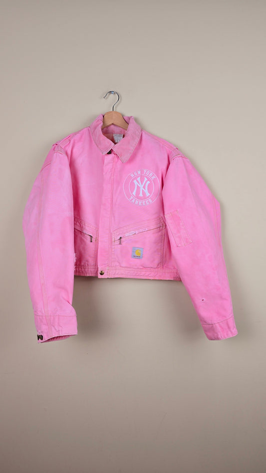 Vintage Carhartt X NY Yankees Cropped Jacket | Pink | L | J068