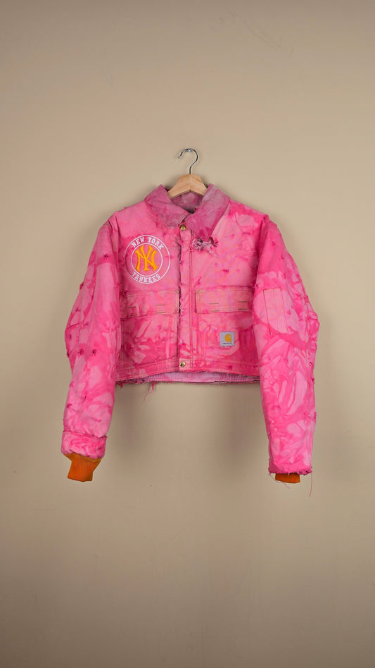 Vintage Carhartt X NY Yankees Cropped Jacket | Camo Pink | Size M | C31
