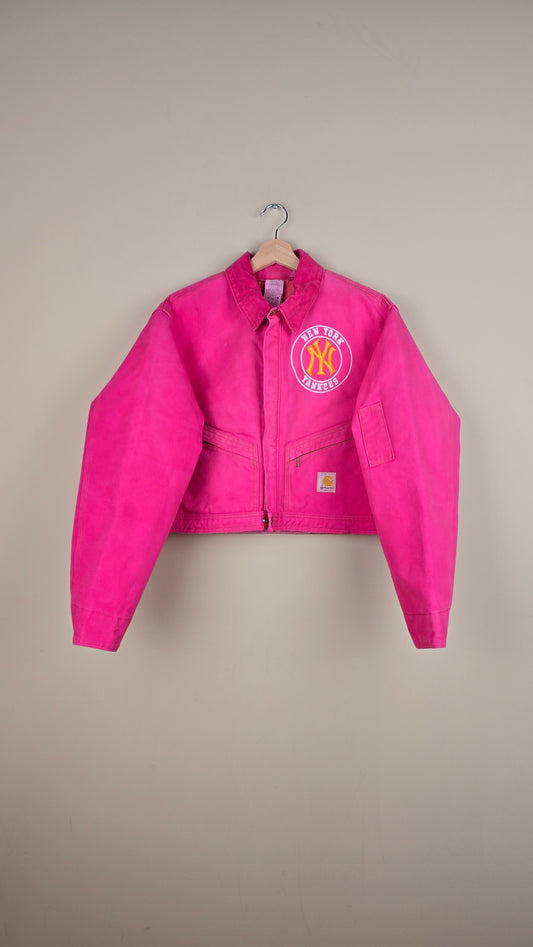 Vintage Carhartt X NY Yankees Cropped Jacket | Hot Pink | Size M | C33