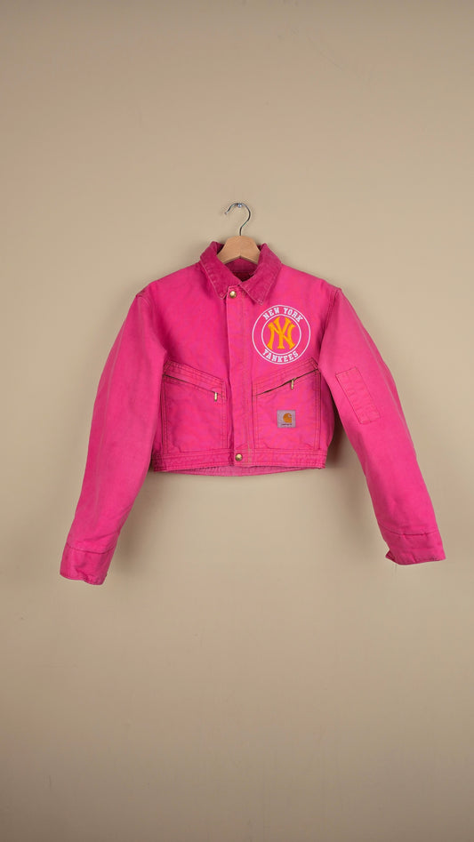 Vintage Carhartt X NY Yankees Cropped Jacket | Hot Pink | Size XS | C34