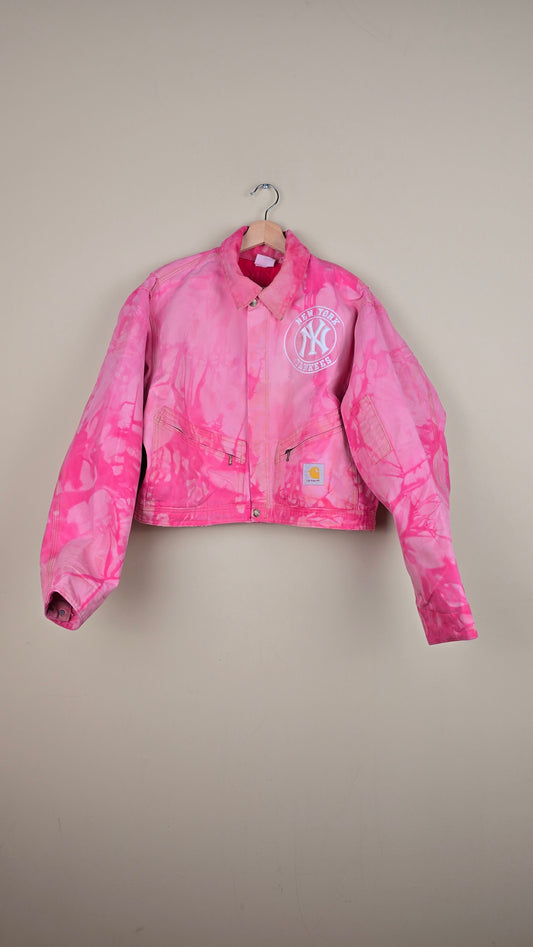 Vintage Carhartt X NY Yankees Cropped Jacket | Camo Pink | Size L | C35