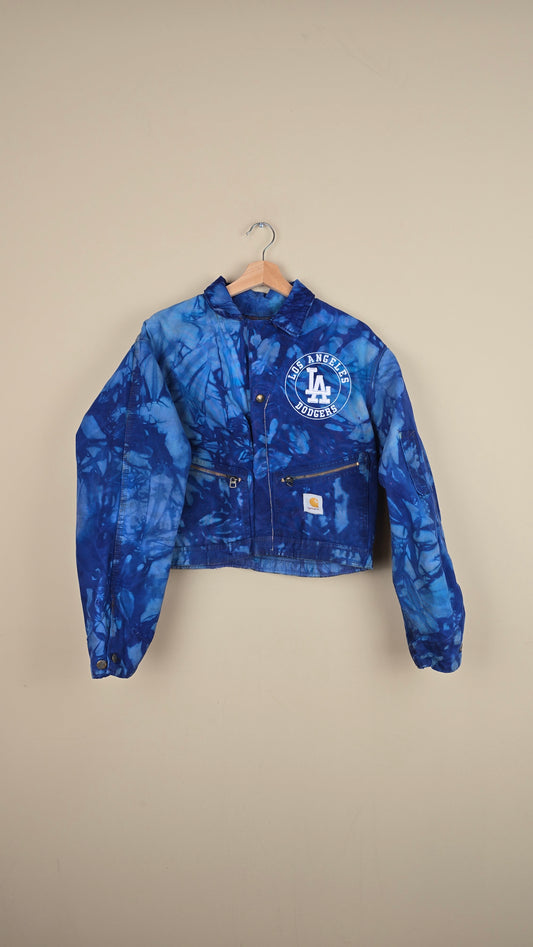 Vintage Carhartt X LA Dodgers Cropped Jacket | Camo Blue | Size M | C36