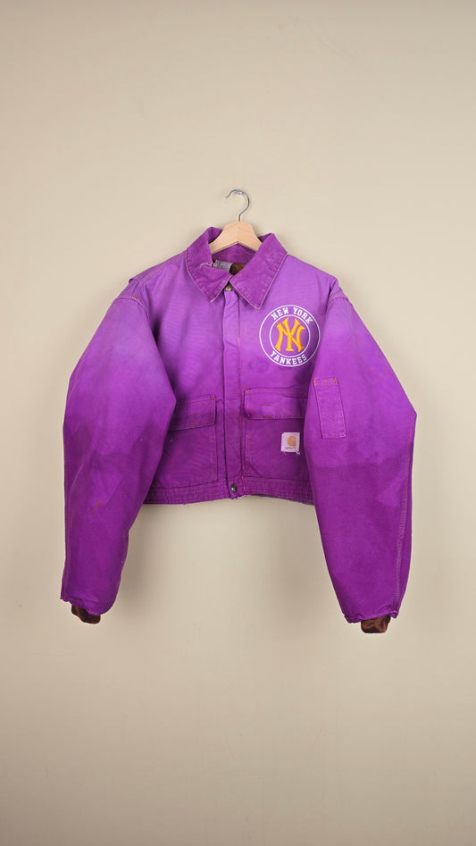 Vintage Carhartt X NY Yankees Cropped Jacket | Ombre Purple | Size L | C43