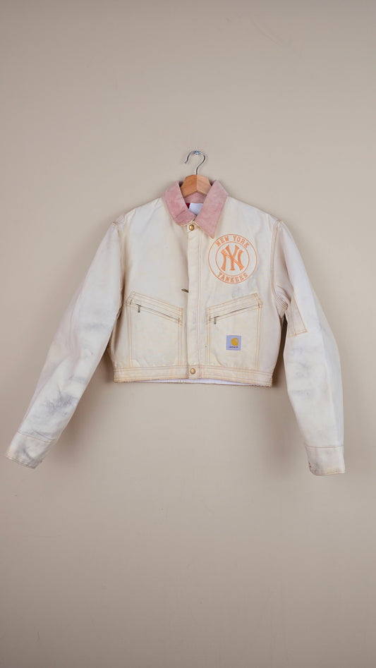 Vintage Carhartt X NY Yankees Cropped Jacket | Beige| Size S | C47