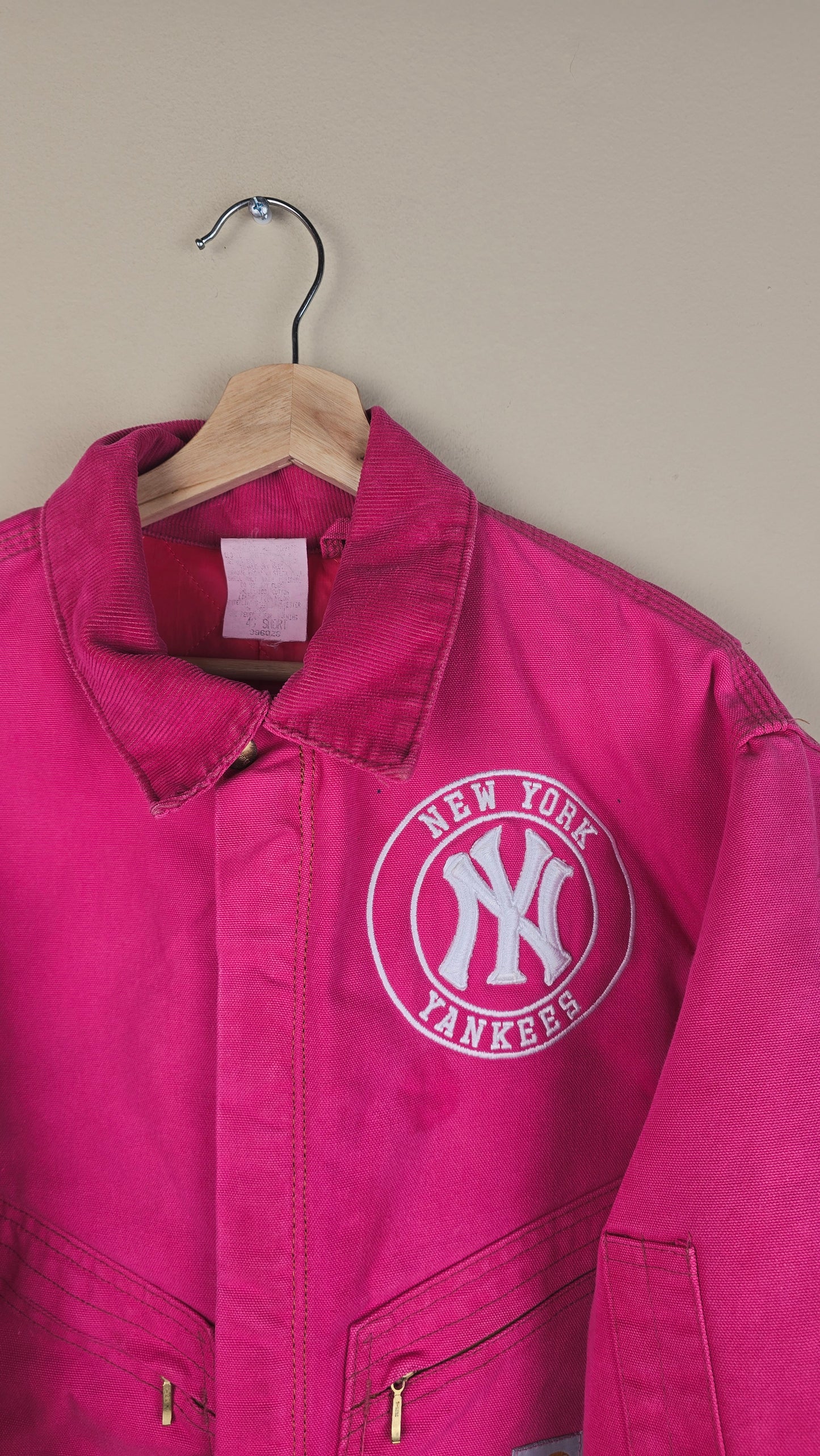 Vintage Carhartt X NY Yankees Cropped Jacket | Hot Pink | Size L | OP3
