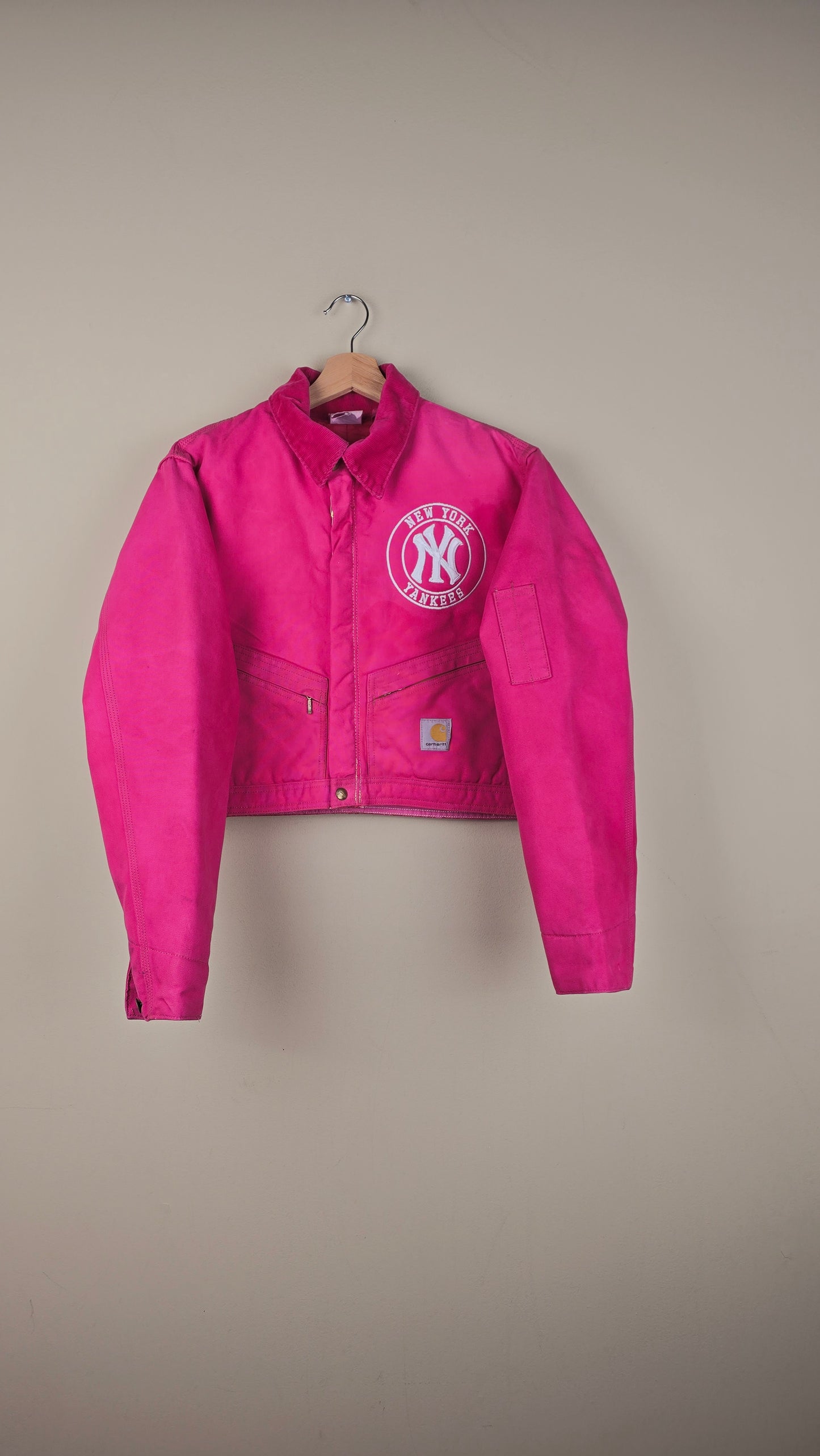 Vintage Carhartt X NY Yankees Cropped Jacket | Hot Pink | Size S | OP4