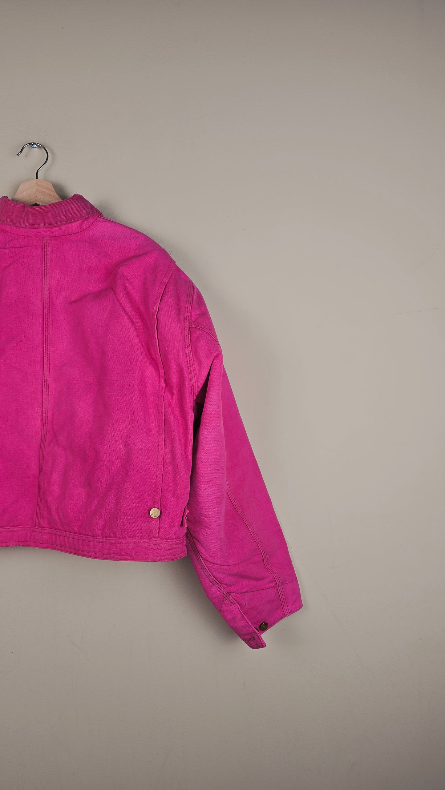 Vintage Carhartt X NY Yankees Cropped Jacket | Hot Pink | Size 2XL | OP7