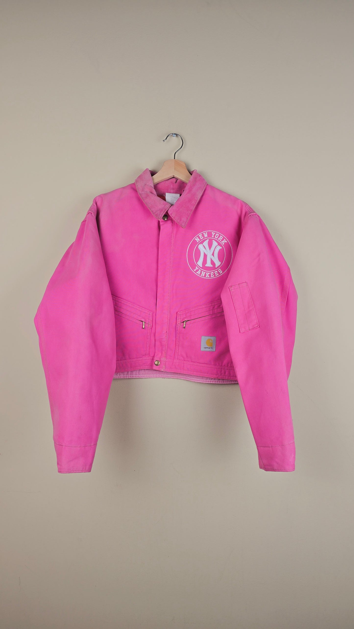 Vintage Carhartt X NY Yankees Cropped Jacket | Pink | Size M/L | OP10