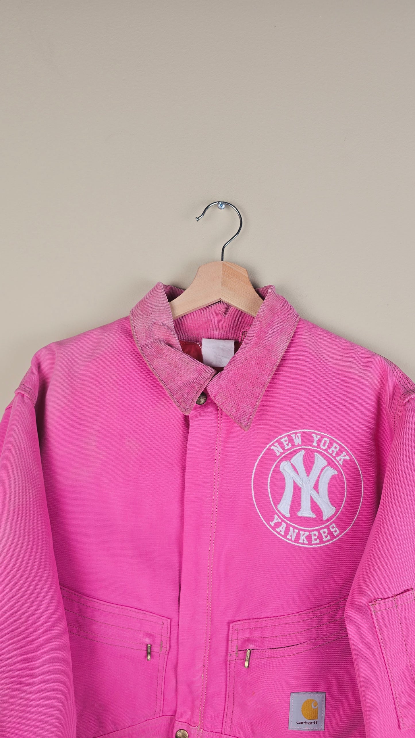 Vintage Carhartt X NY Yankees Cropped Jacket | Pink | Size M/L | OP10