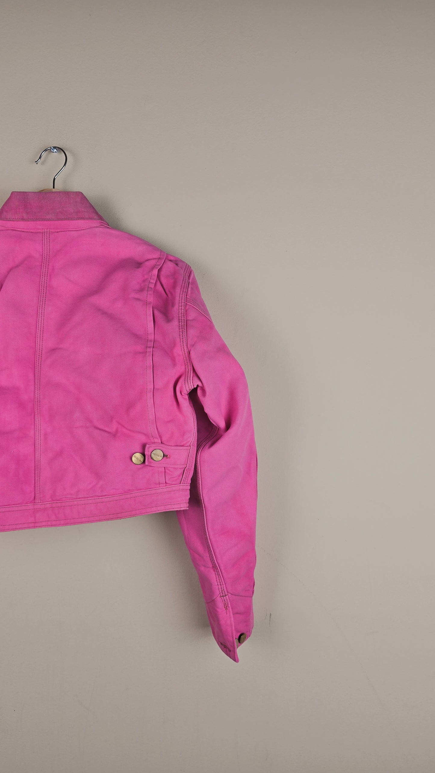 Vintage Carhartt X NY Yankees Cropped Jacket | Baby Pink | Size XS | OP11