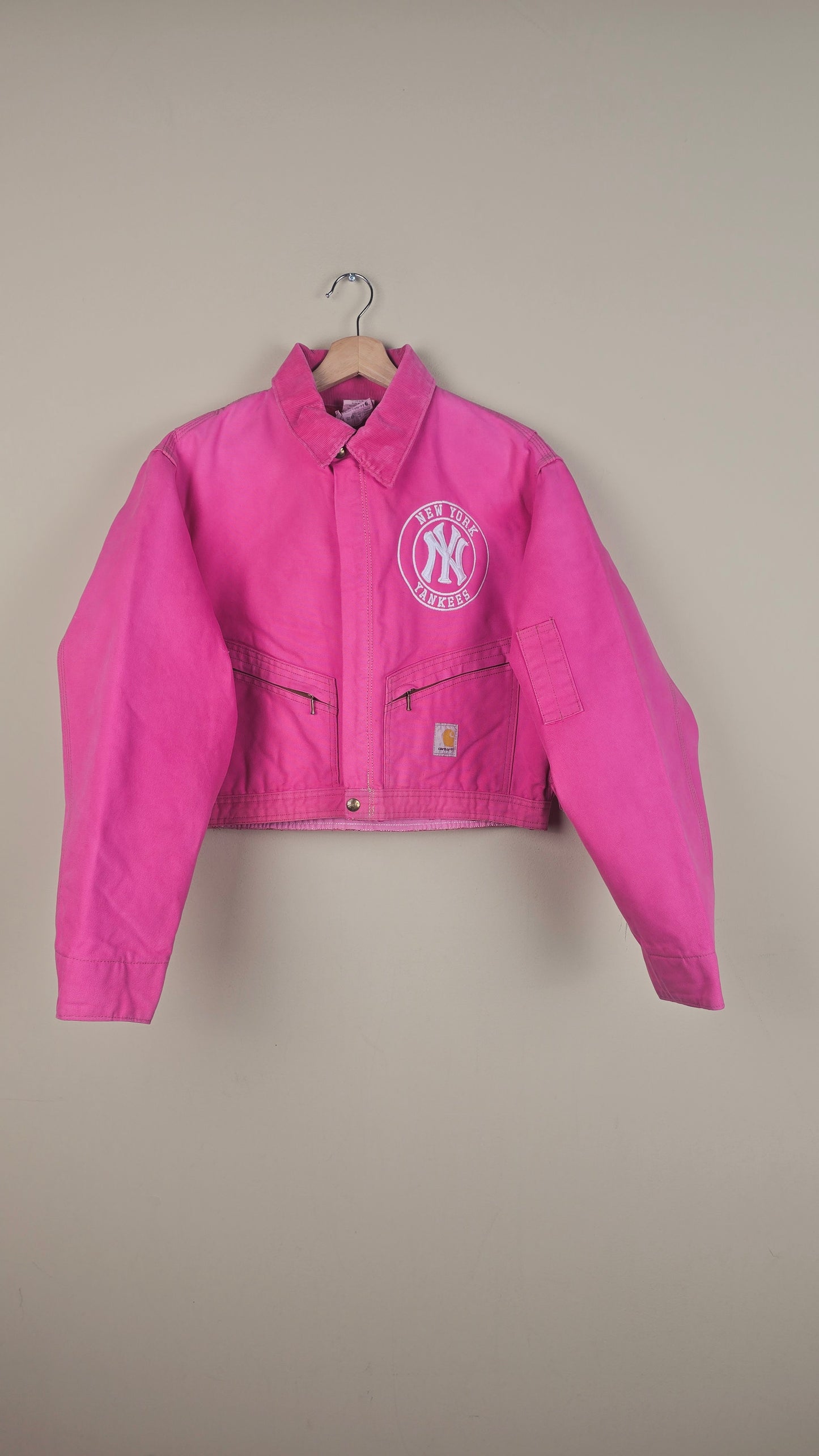 Vintage Carhartt X NY Yankees Cropped Jacket | Hot Pink | Size M/L | OP24