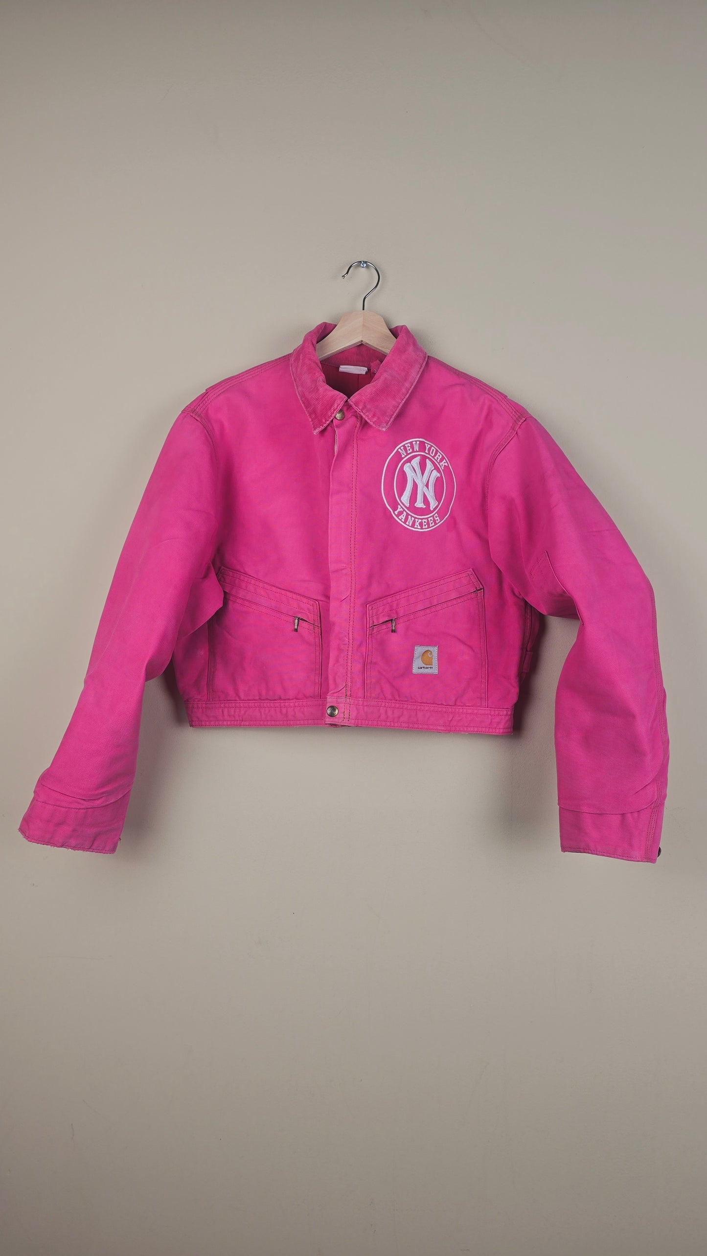 Vintage Carhartt X NY Yankees Cropped Jacket | Hot Pink | Size M | OP25