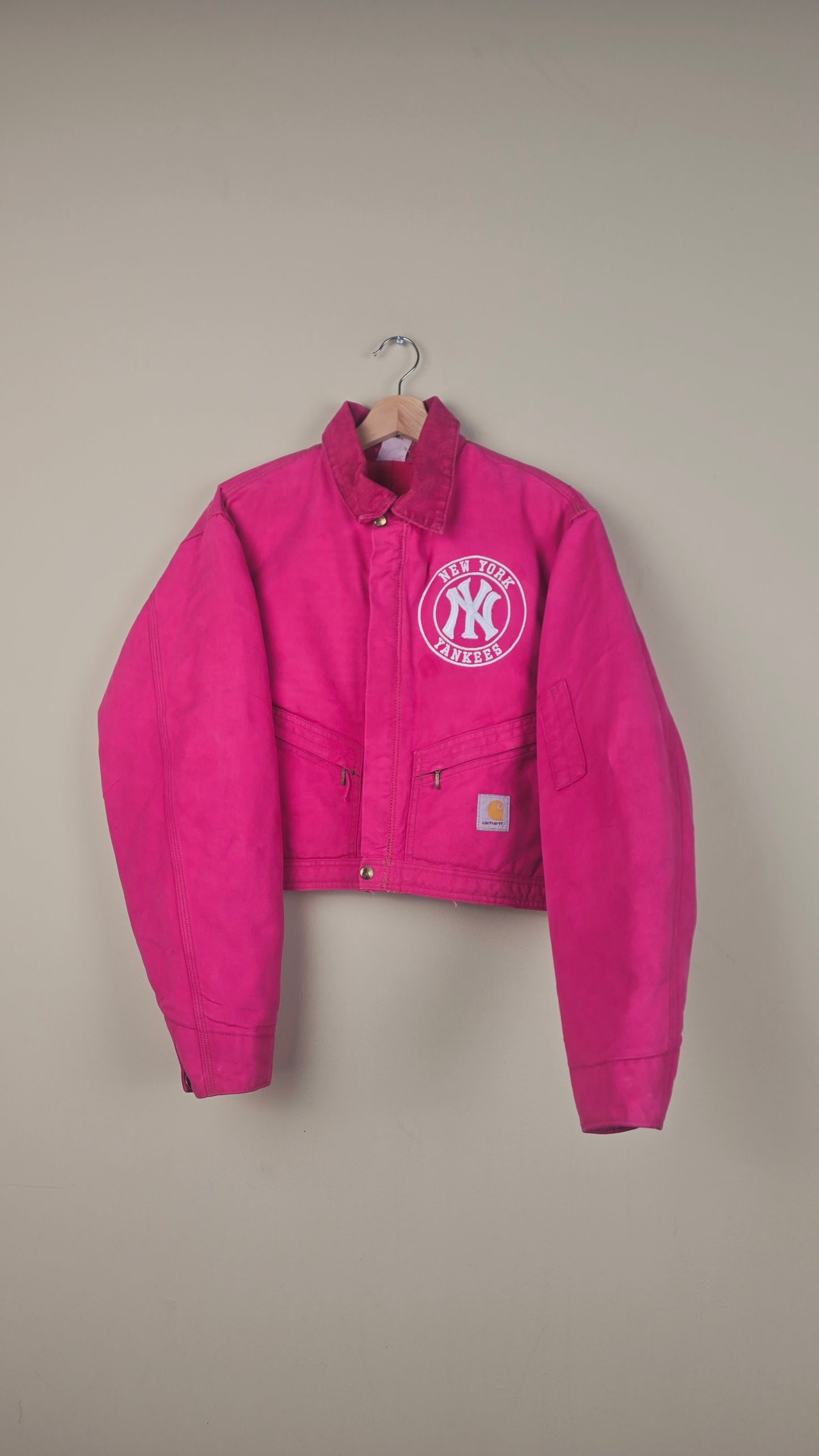 Vintage Carhartt X NY Yankees Cropped Jacket | Hot Pink | Size M | OP27
