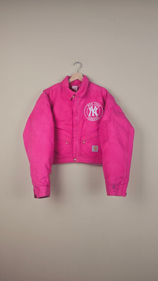 Vintage Carhartt X NY Yankees Cropped Jacket | Hot Pink | Size M/L | OP28