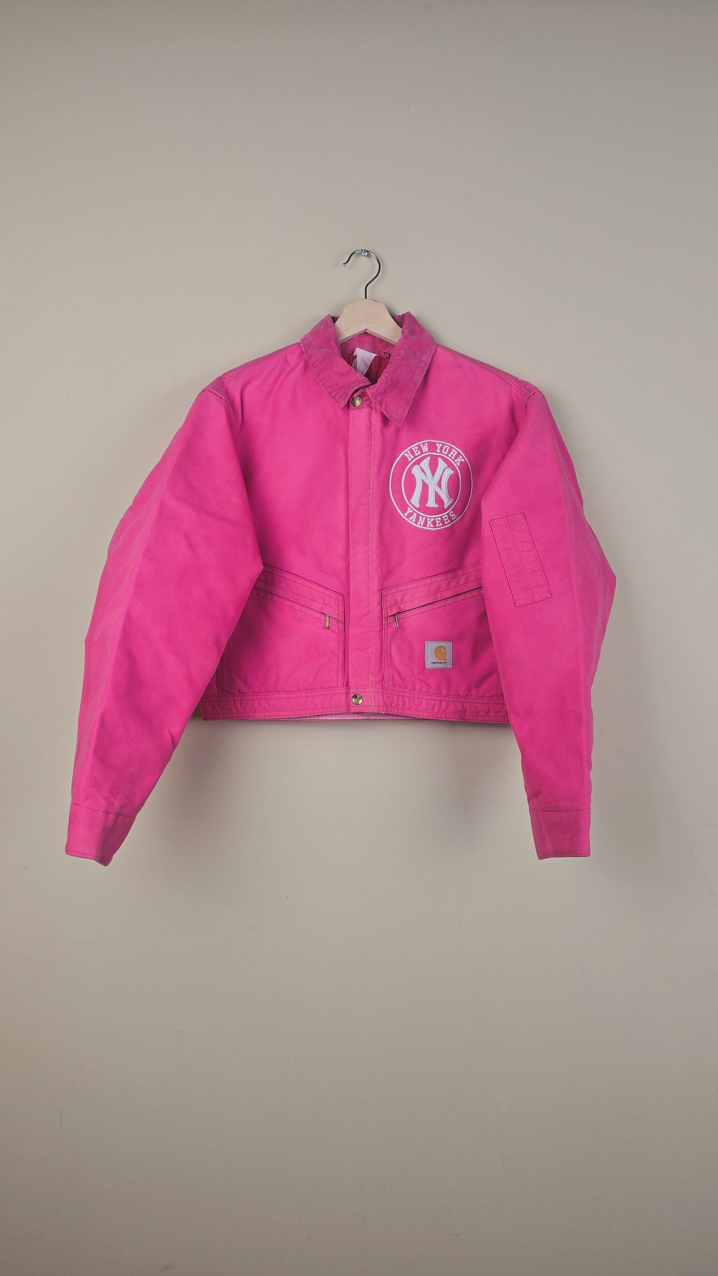 Vintage Carhartt X NY Yankees Cropped Jacket | Hot Pink | Size M | OP30
