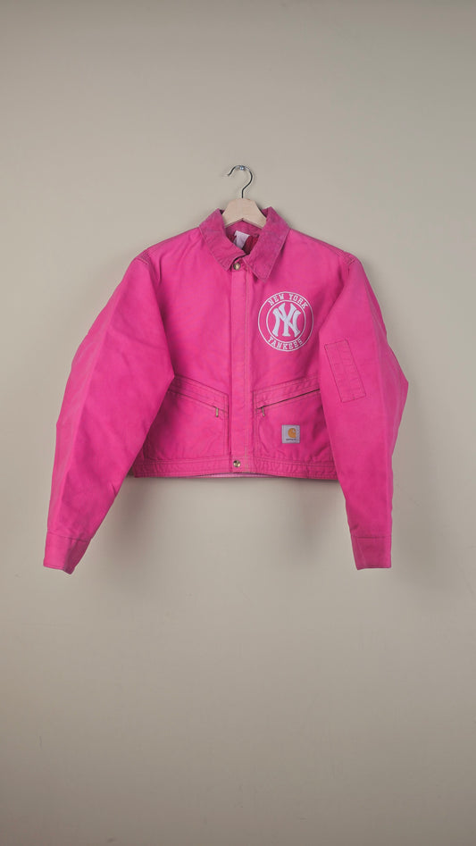 Vintage Carhartt X NY Yankees Cropped Jacket | Hot Pink | Size M | OP30