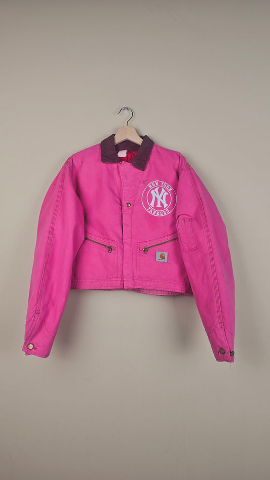 Vintage Carhartt X NY Yankees Cropped Jacket | Hot Pink | Size M | OP34