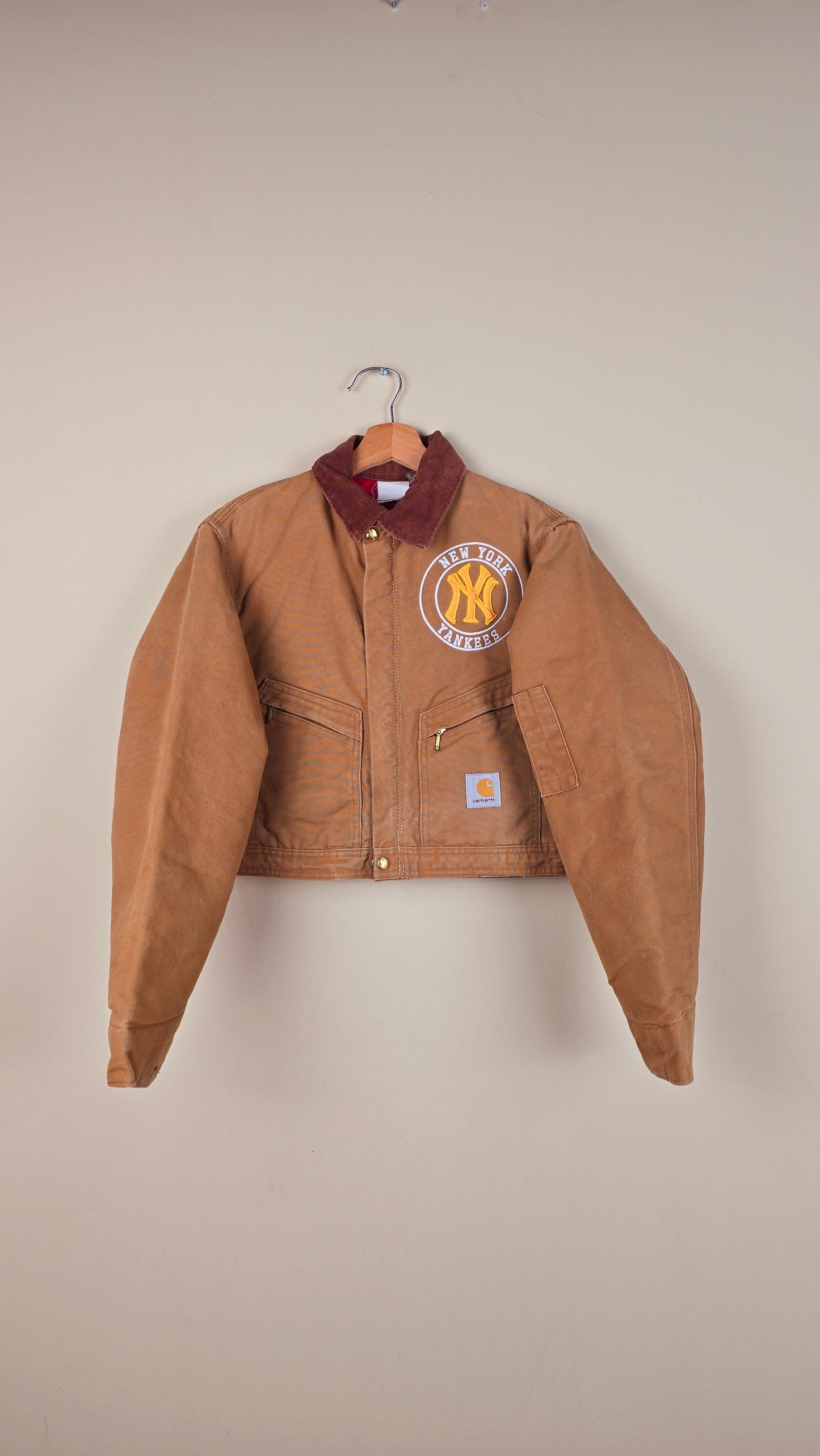 Vintage Carhartt X NY Yankees Cropped Jacket | Brown | Size M | OB2