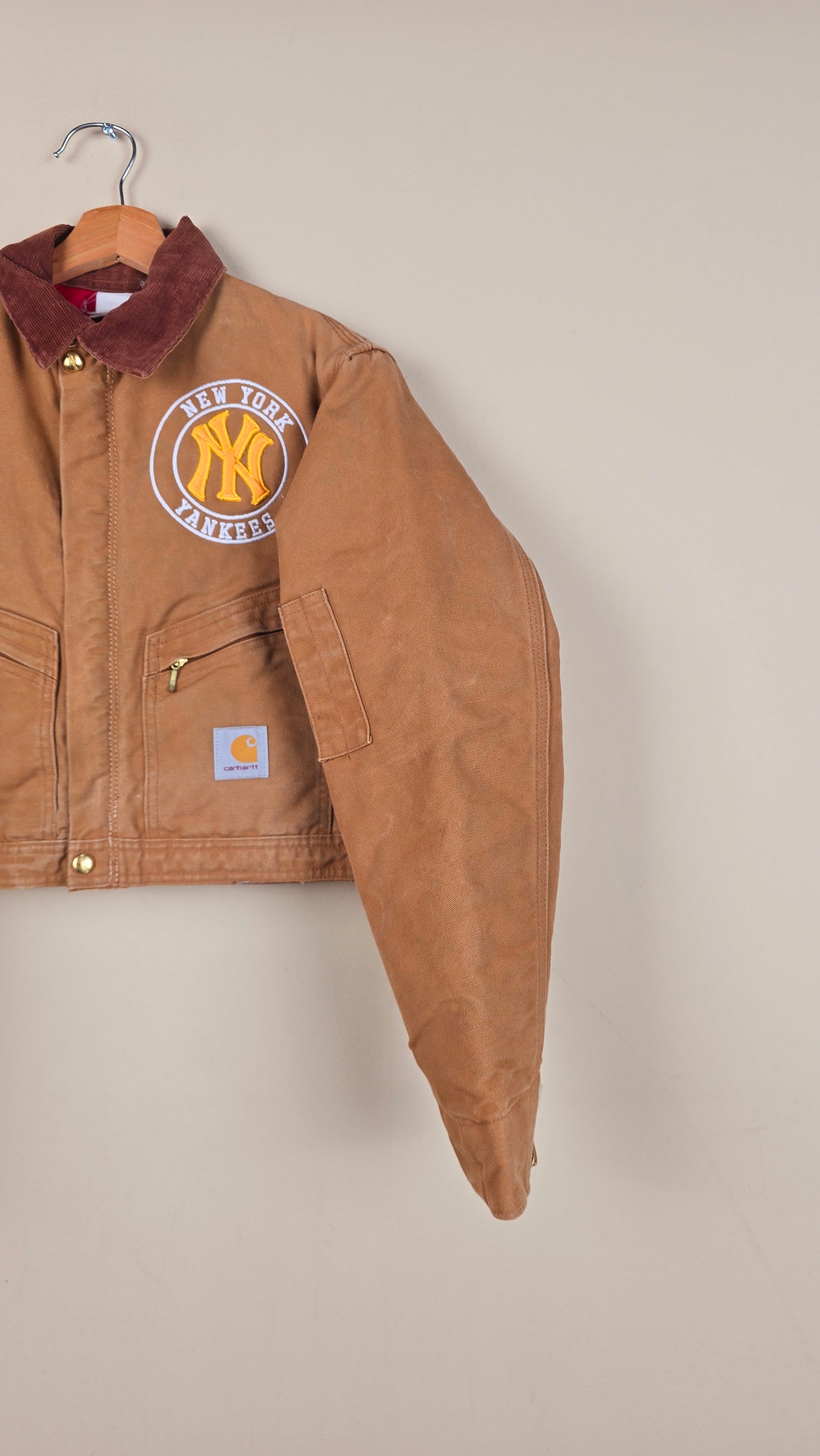 Vintage Carhartt X NY Yankees Cropped Jacket | Brown | Size M | OB2