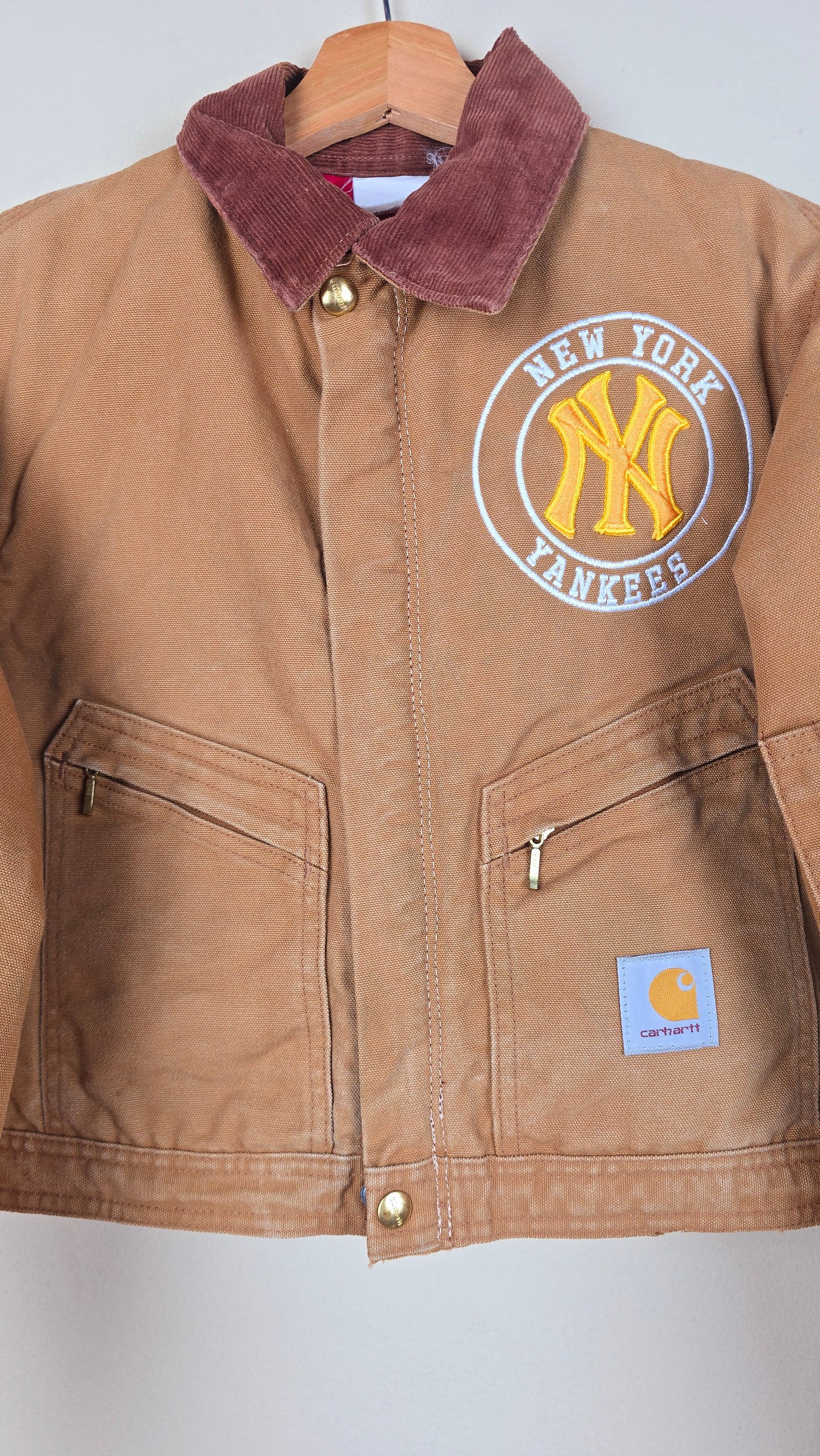 Vintage Carhartt X NY Yankees Cropped Jacket | Brown | Size M | OB2