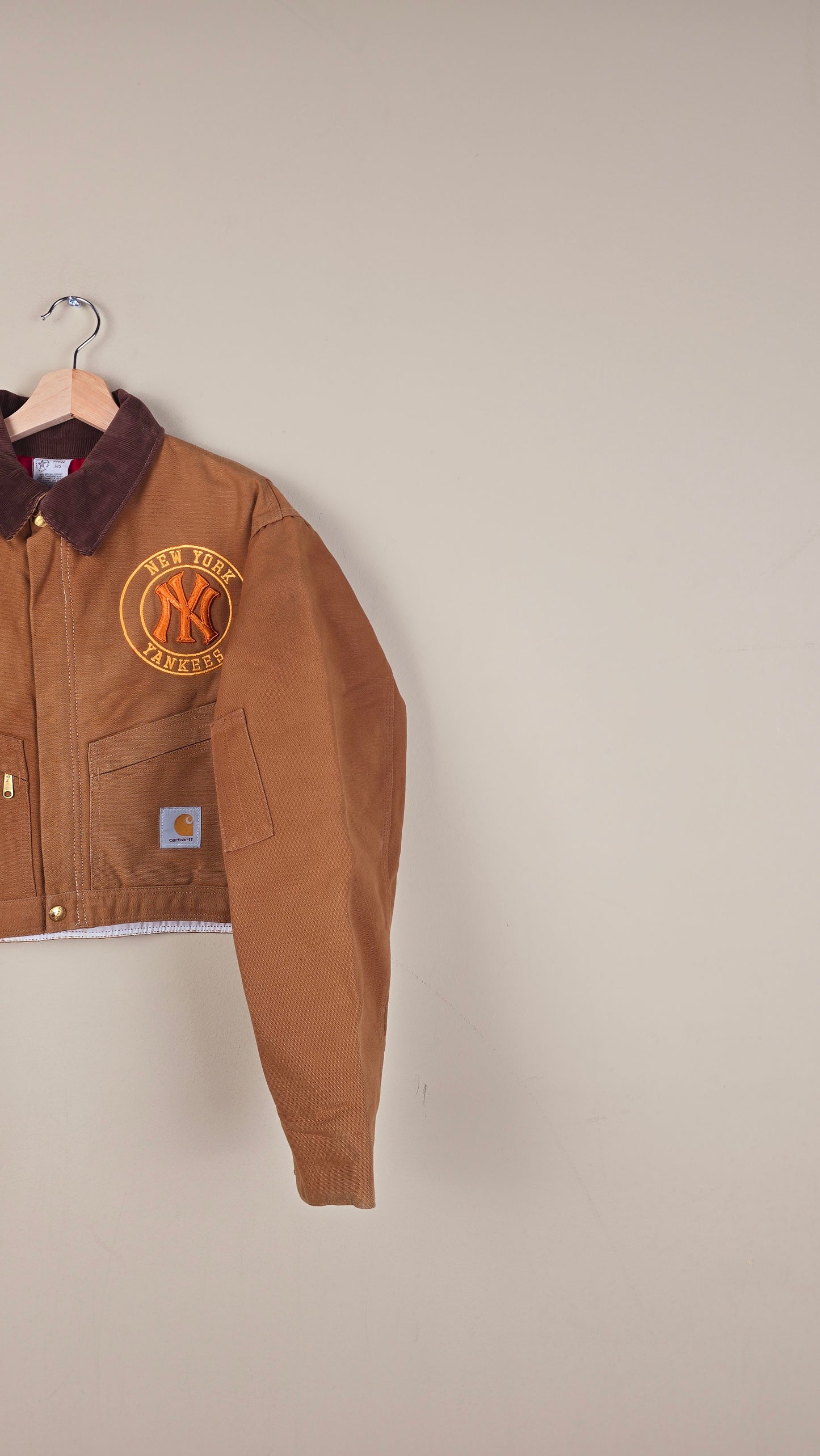 Vintage Carhartt X NY Yankees Cropped Jacket | Brown | Size S | OB3
