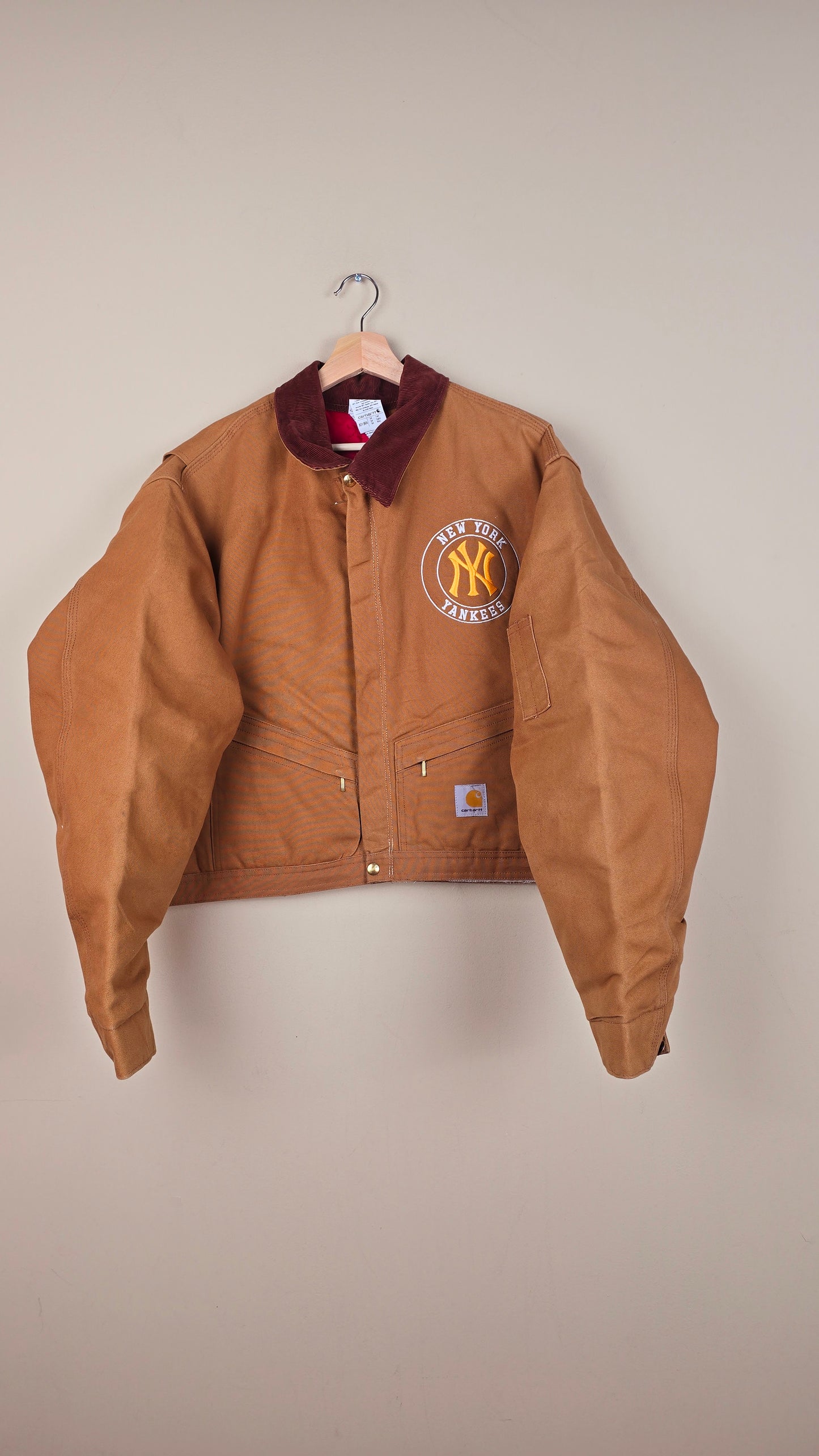 Vintage Carhartt X NY Yankees Cropped Jacket | Brown | Size 3xL | OB4