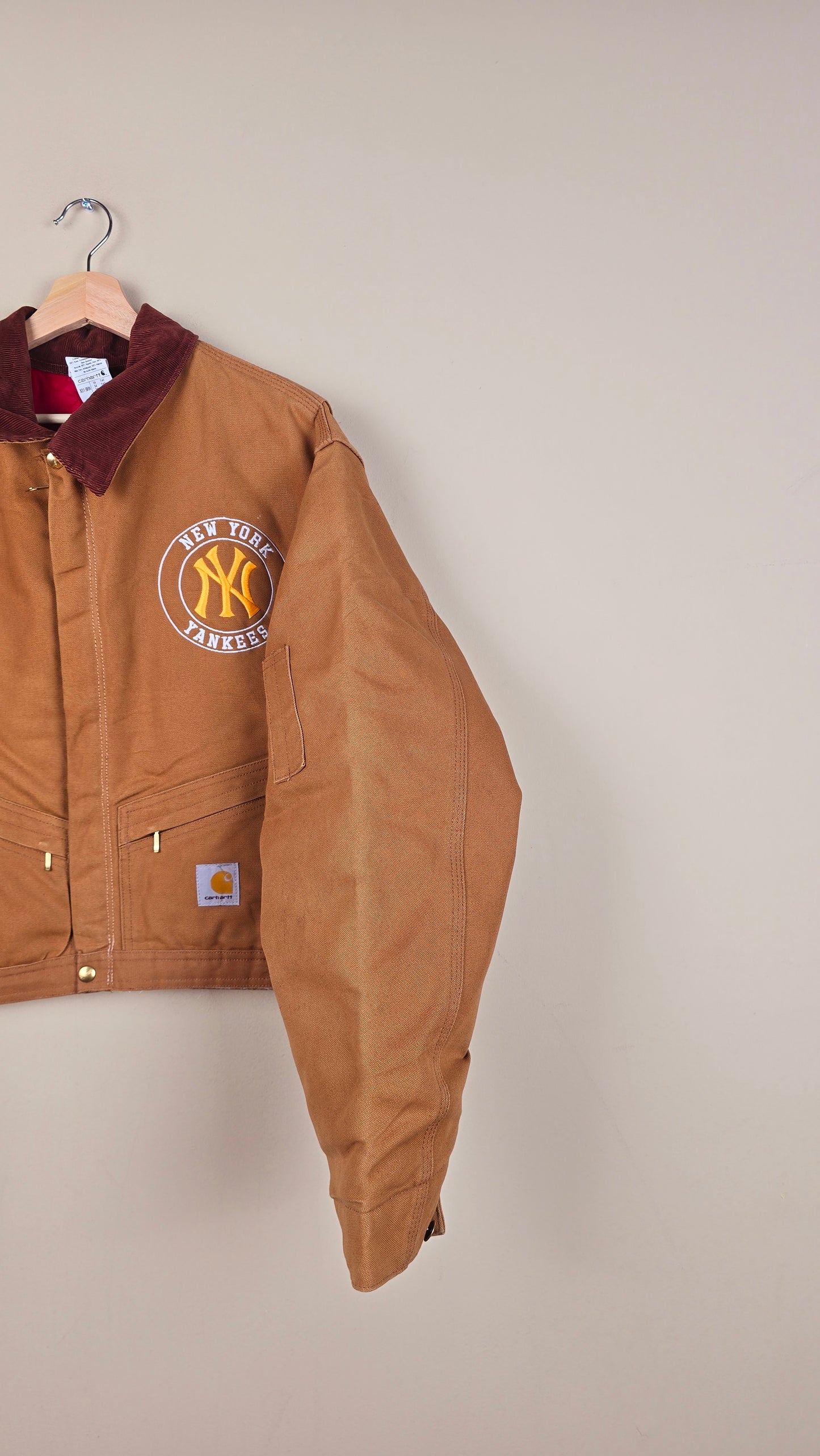 Vintage Carhartt X NY Yankees Cropped Jacket | Brown | Size 3xL | OB4