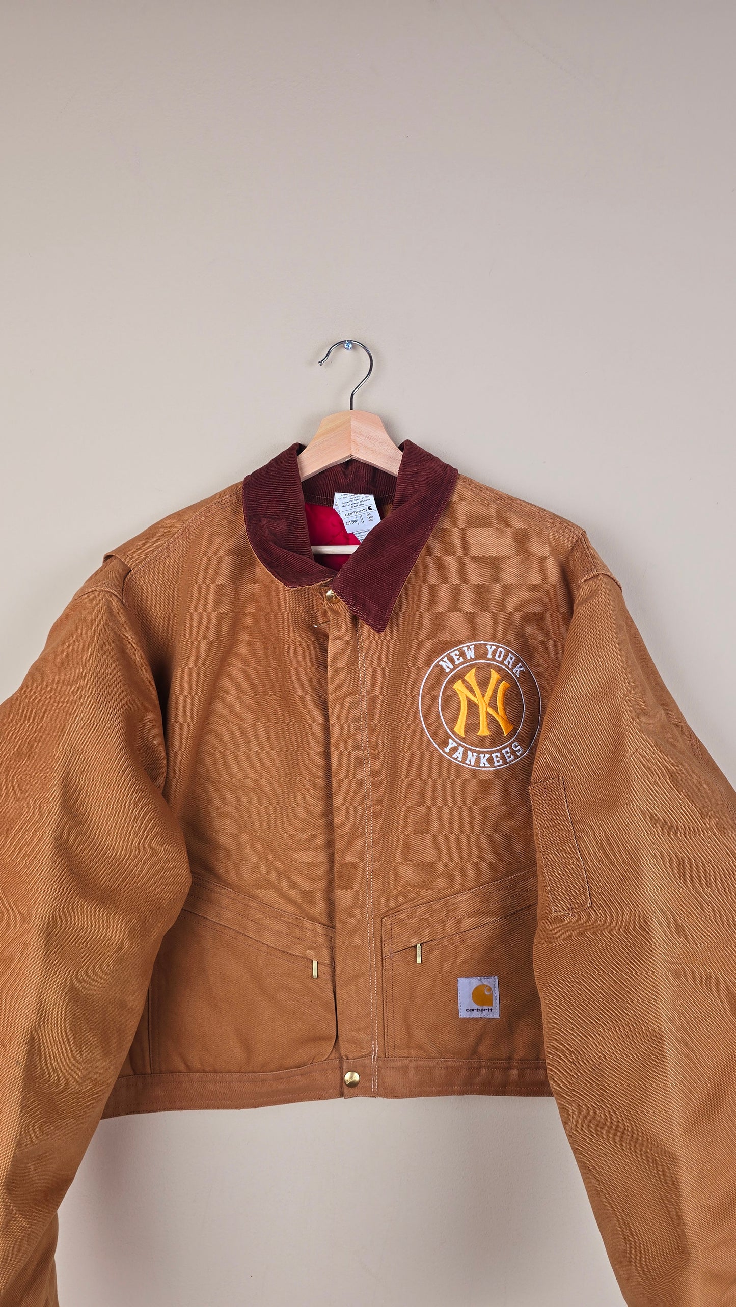 Vintage Carhartt X NY Yankees Cropped Jacket | Brown | Size 3xL | OB4