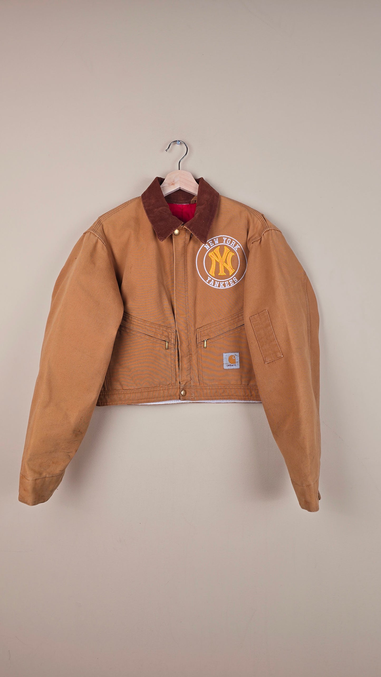 Vintage Carhartt X NY Yankees Cropped Jacket | Brown | Size S | OB5