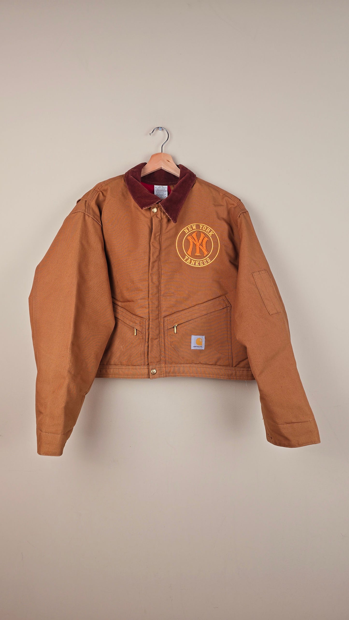 Vintage Carhartt X NY Yankees Cropped Jacket | Brown | Size 2xL | OB6