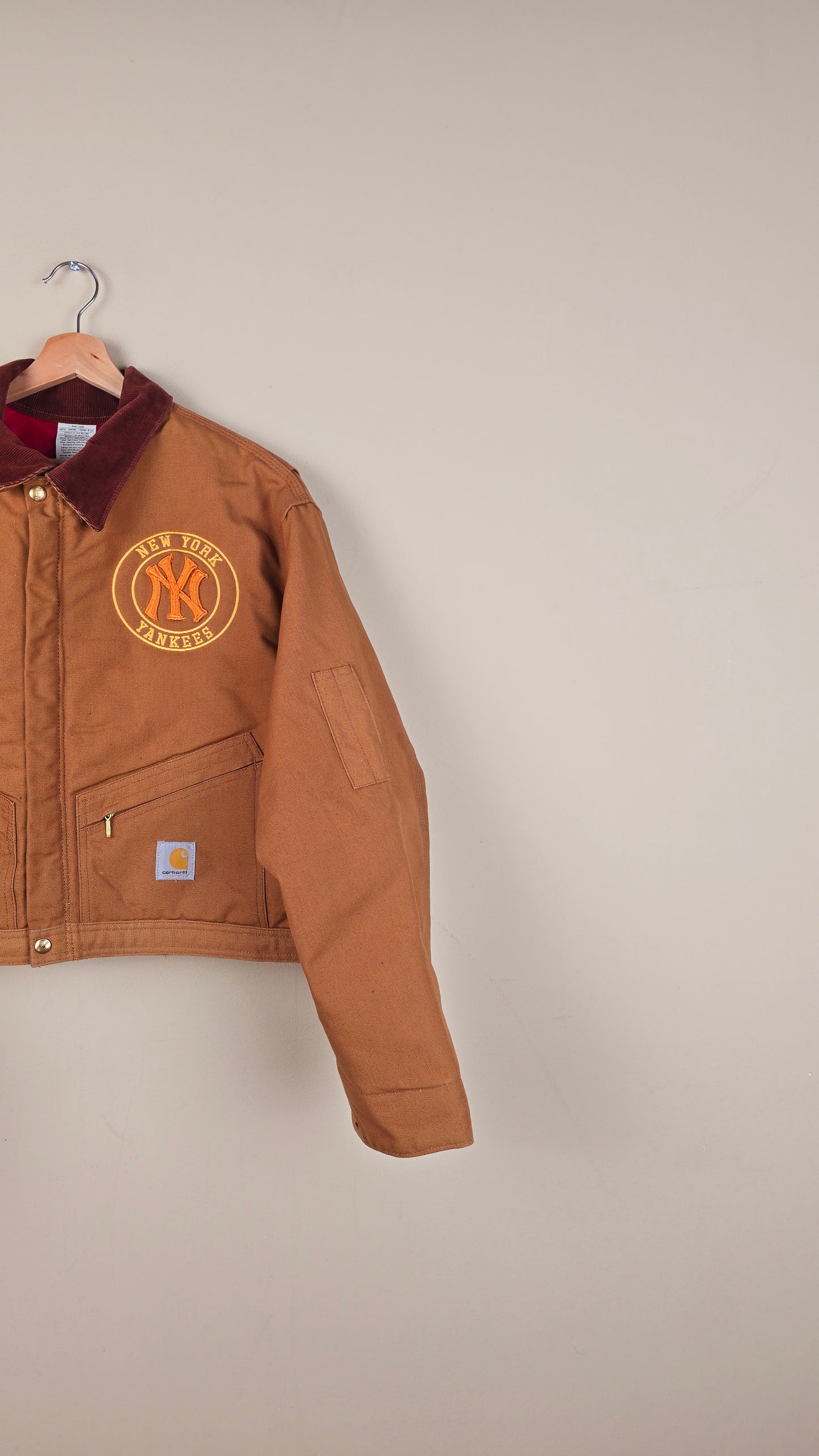 Vintage Carhartt X NY Yankees Cropped Jacket | Brown | Size 2xL | OB6