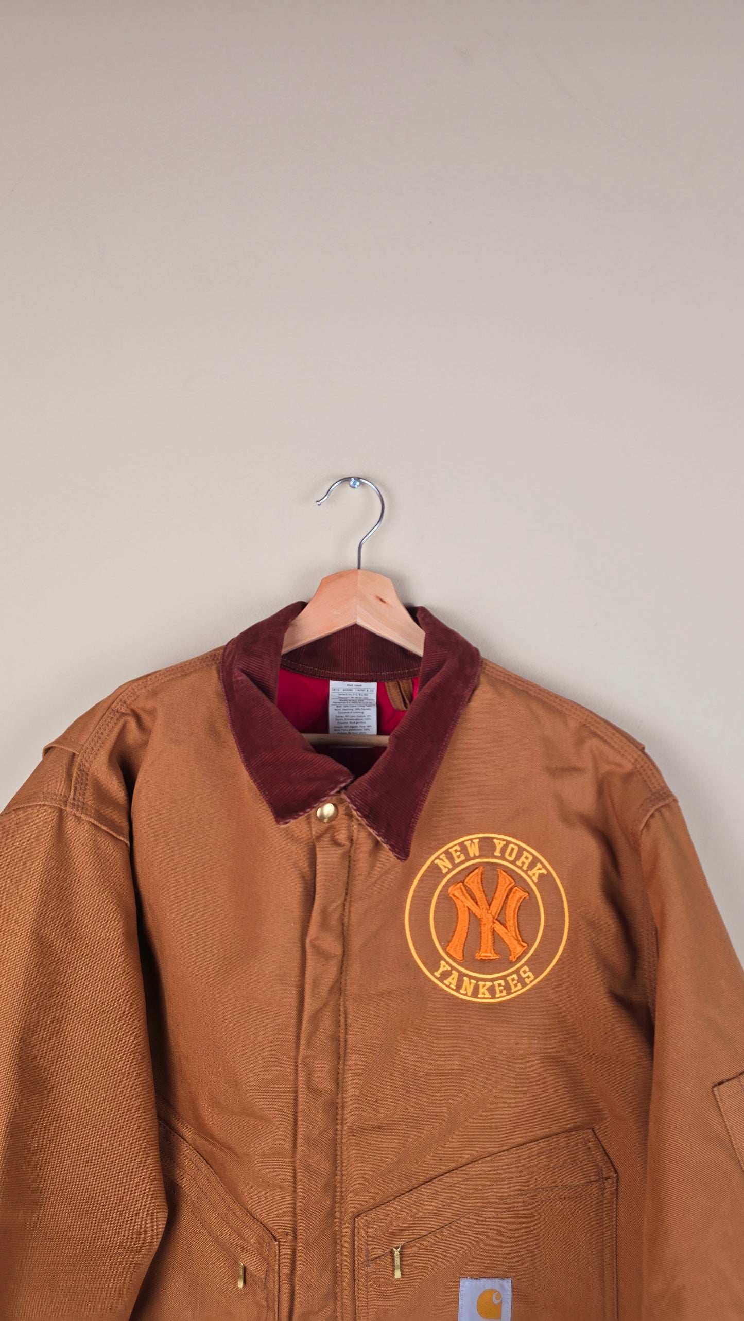 Vintage Carhartt X NY Yankees Cropped Jacket | Brown | Size 2xL | OB6