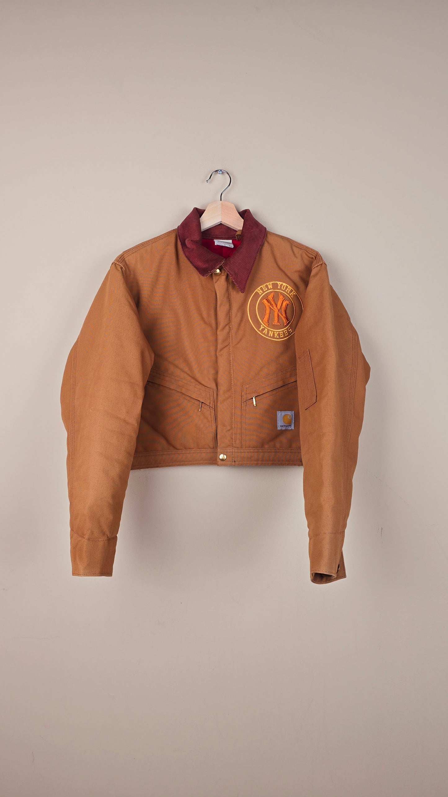 Vintage Carhartt X NY Yankees Cropped Jacket | Brown | Size M/L| OB7