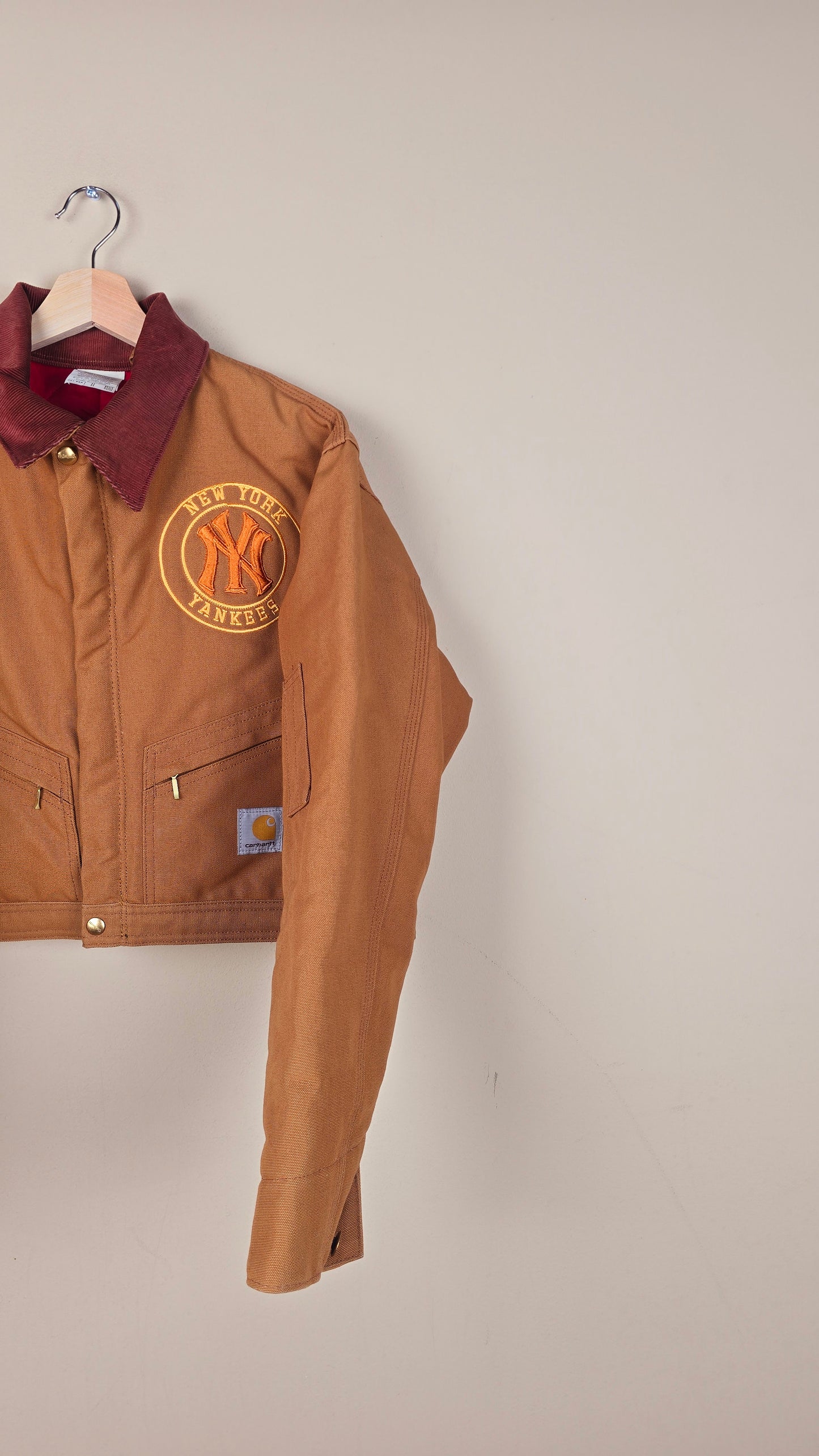 Vintage Carhartt X NY Yankees Cropped Jacket | Brown | Size M/L| OB7