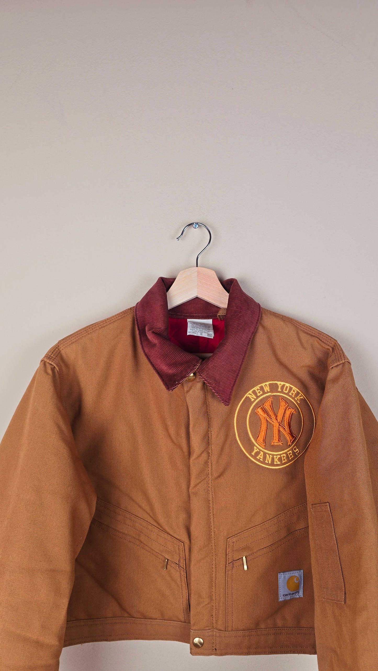 Vintage Carhartt X NY Yankees Cropped Jacket | Brown | Size M/L| OB7
