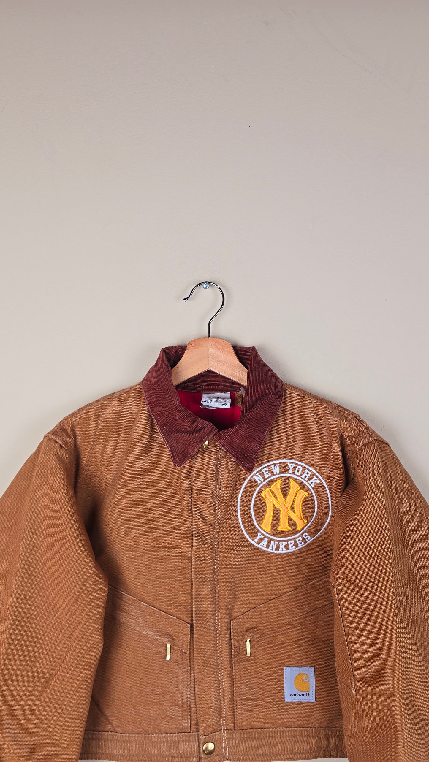 Vintage Carhartt X NY Yankees Cropped Jacket | Brown | Size S| OB8