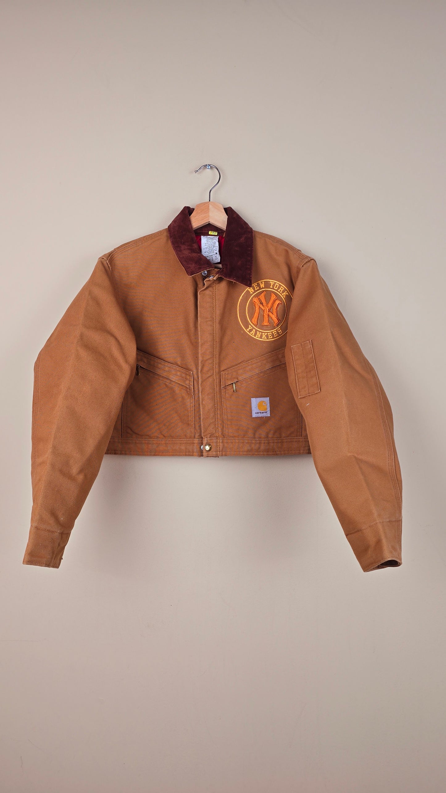 Vintage Carhartt X NY Yankees Cropped Jacket | Brown | Size S | OB9