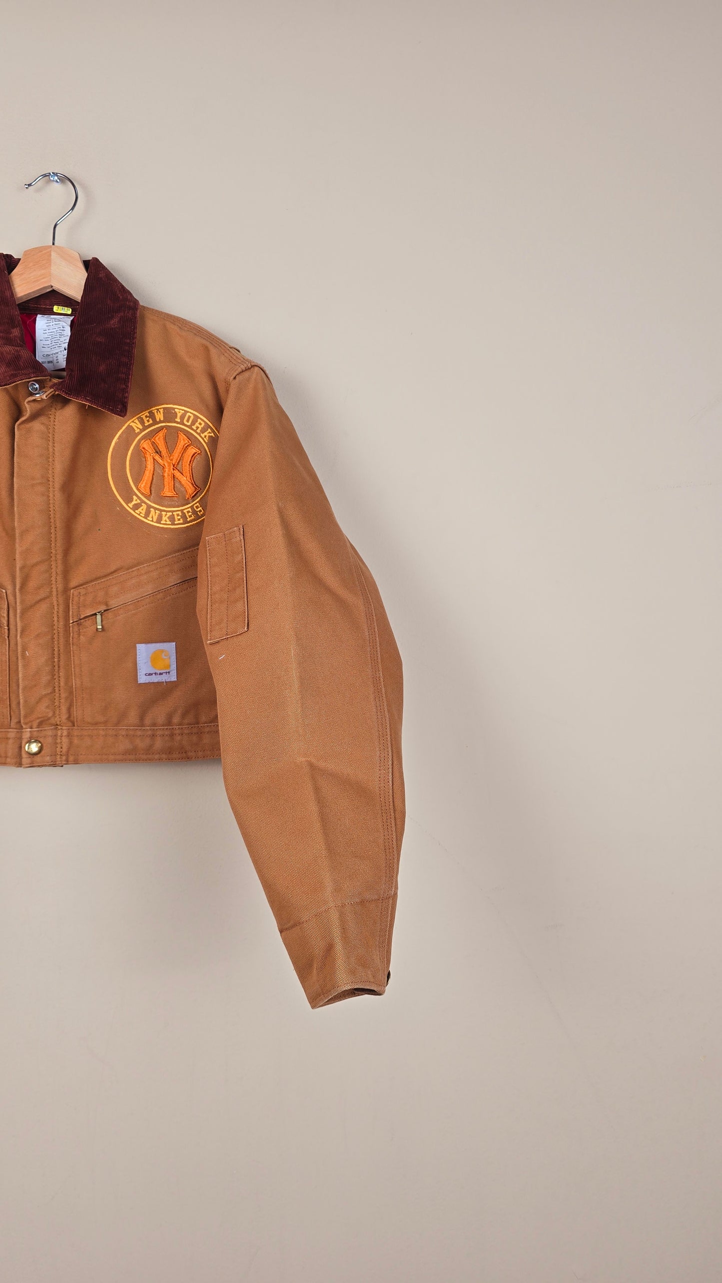 Vintage Carhartt X NY Yankees Cropped Jacket | Brown | Size S | OB9